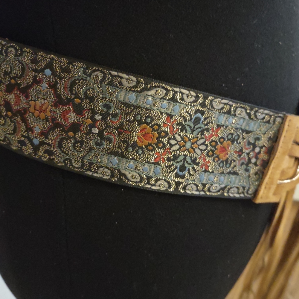 Express Multicolor Patterned Belt with Tan Accents - Picture 2 of 4